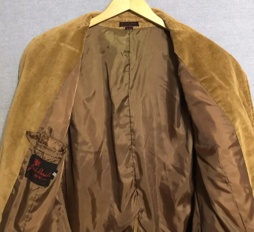 Vintage Jack Daniels Sport Coat Blazer Mens 44 Brown Corduroy Japan Now Jacket